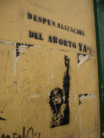 Graffiti "Despenalización del aborto ya"