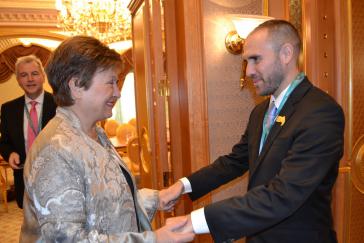 IWF-Direktorin Kristalina Georgieva und Argtentiniens Wirtschaftrsminister Martín Guzmán