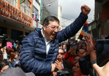 Begeisterter Empfang für Luis Arce am Dienstag in La Paz