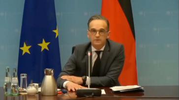 Der deutsche Außenminister Heiko Maas bei der virtuellen Geberkonferenz zur Flüchtlingskrise in der Region um Venezuela