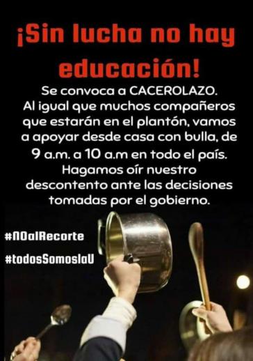"Ohne Kampf keine Bildung": Protestaktion gegen die Kürzung der Budgets für Universitäten in Ecuador