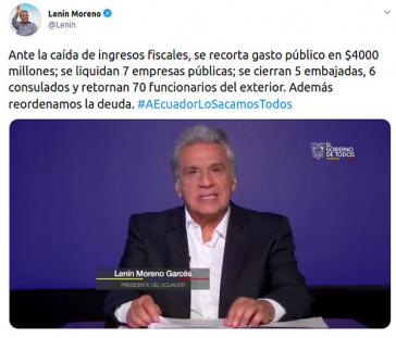 Die neuen Kürzungen gab Moreno am 19. Mai im Fernsehen und über Twitter bekannt Die neuen Kürzungen gab Moreno am 19. Mai im Fernsehen und über Twitter bekannt