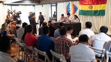 Ex-Präsident Evo Morales bei einer Konferenz im argentinischen Exil zu den Neuwahlen in Bolivien Ex-Präsident Evo Morales bei einer Konferenz im argentinischen Exil zu den Neuwahlen in Bolivien
