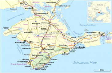 Die völkerrechtliche Zugehörigkeit der Halbinsel Krim ist international umstritten.