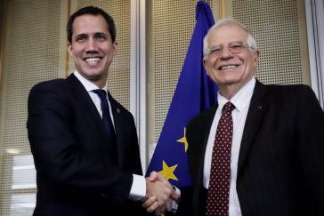 Guaidó und der EU-Außenbeaufragte Josep Borrell am Mittwoch in Brüssel