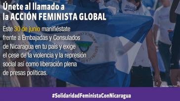 Aufruf zu internationaler feministischer Solidarität: Proteste gegen Nicaraguas Regierung vor den Botschaften weltweit
