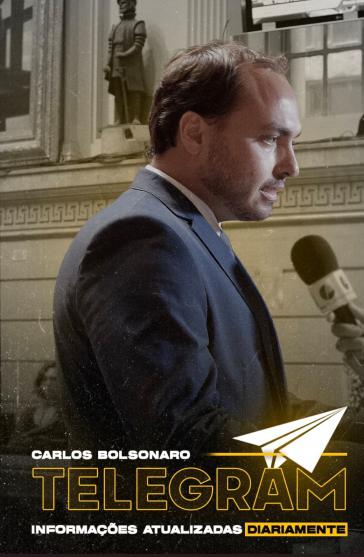 Carlos Bolsonaro macht Werbung für seinen Telegram-Kanal