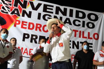 Pedro Castillo bei einem Wahlkampfauftritt am vergangenen Sonntag