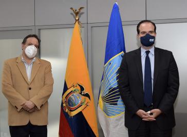Cueva traf sich kurz nach Lassos Amtsantritt mit dem Präsidenten der Interamerikanischen Entwicklungsbank aus den USA, Mauricio Claver-Carone Cueva traf sich kurz nach Lassos Amtsantritt mit dem Präsidenten der Interamerikanischen Entwicklungsbank aus den USA, Mauricio Claver-Carone
