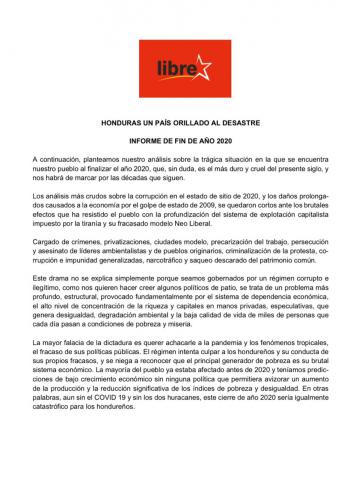 Nach einer Analyse der Partei Libre ist die wirtschaftliche Lage in Honduras sehr ernst