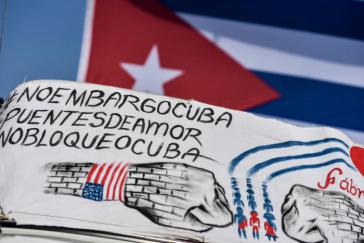Protest in Havanna gegen die Kuba-Blockade der USA