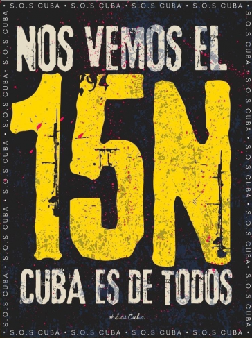 Aufruf in den sozialen Medien zum Protesttag am 15. November in Kuba und anderen Ländern weltweit