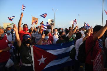 Kundgebung in Havanna zur Verteidigung der Revolution am 17. Juli 2021