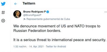 Tweet des kubanischen Außenministers