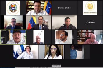 Virtueller Beratung: Guaidó und Oppositionsvertreter:innen aus Nicaragua...