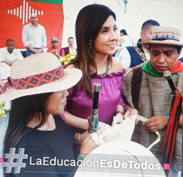 Ministerin María Víctoria Angulo informierte im Februar 2020 über die Übereinkunft zur Finanzierung der indigenen Universität