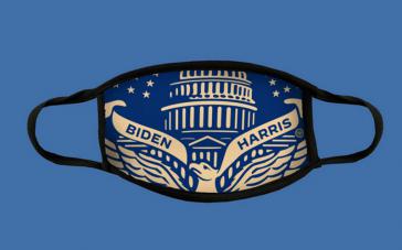 Maske zur Amtseinführung von Joe Biden und Kamala Harris (15 Dollar im Shop bei joebiden.com) Maske zur Amtseinführung von Joe Biden und Kamala Harris (15 Dollar im Shop bei joebiden.com)