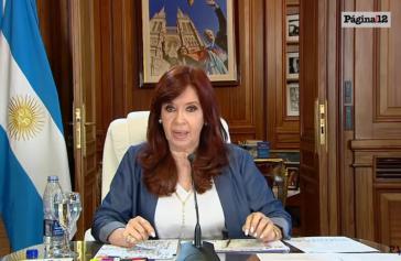 Cristina Kirchner bei ihrer Ansprache nach dem ersten Urteil gegen sie (Screenshot) Cristina Kirchner bei ihrer Ansprache nach dem ersten Urteil gegen sie (Screenshot)