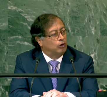 Gustavo Petro während seiner Rede bei der Generaldebatte der UNO