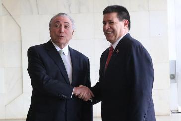 Cartes und Brasiliens Präsident Michel Temer bei einem Treffen 2017. Beiden wird Korruption vorgeworfen