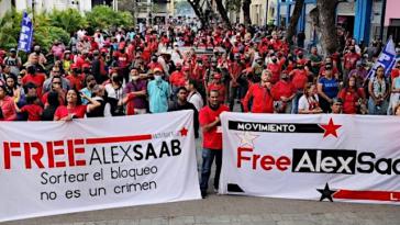 Kundgebung für die Freiheit von Alex Saab vor dem Parlament in Caracas