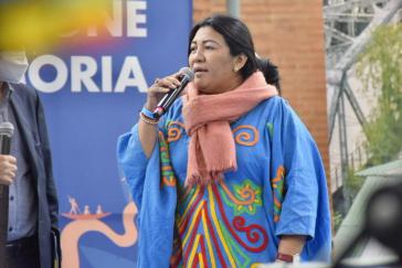 Débora Barros vom indigenen Volk der Wayuu als eine der vielen Repräsentant:innen von Opferverbänden