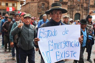 "Der Ausnahmezustand existiert nicht": Die Proteste im Land reißen nicht ab, wie hier in der Andenstadt Cusco