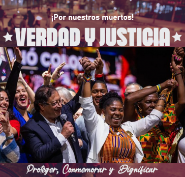 "Für unsere Toten - Wahrheit und Gerechtigkeit" steht auf diesem Bild, dass auf Instagram veröffentlicht wurde. Viele Aktivist:innen haben wieder Hoffnung in Kolumbien