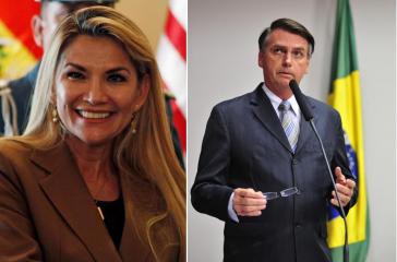 Für die verurteilte, ehemalige Übergangspräsidentin Jeanine Áñez riskiert Bolsonaro einen internationalen Eklat (Kollage) Für die verurteilte, ehemalige Übergangspräsidentin Jeanine Áñez riskiert Bolsonaro einen internationalen Eklat (Kollage)