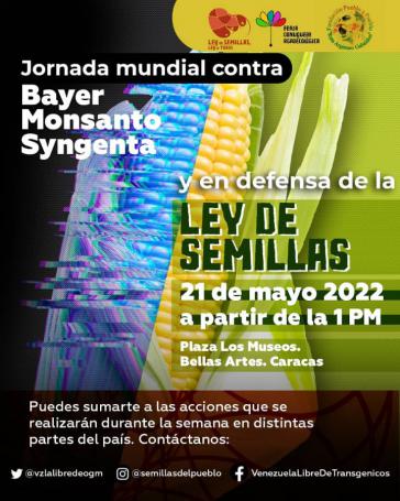 Aufruf zu den Aktionstagen gegen Bayer, Monsanto und Syngenta in Venezuela