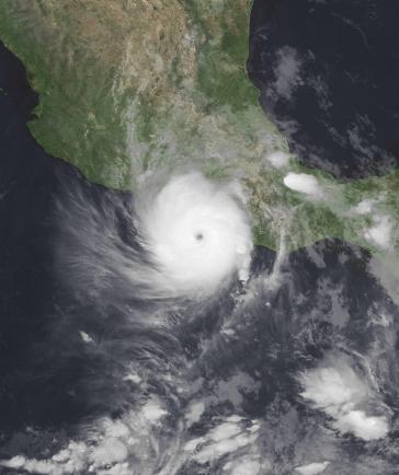 Bild  des Hurrikan Otis vom NOAA's GOES-16 Satellit