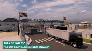 Ein Modell von einer Pharmaindustrie als Versorger der Bevölkerung in Bolivien gedacht Ein Modell von einer Pharmaindustrie als Versorger der Bevölkerung in Bolivien gedacht
