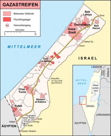 Karte des Gaza-Streifens