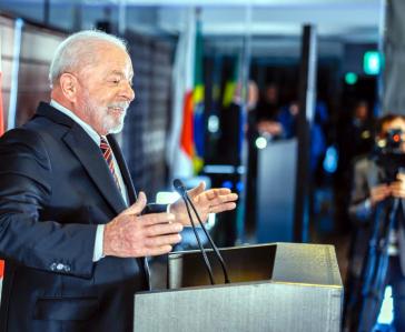 Brasiliens Präsident auf seiner Pressekonferenz in Hiroshima