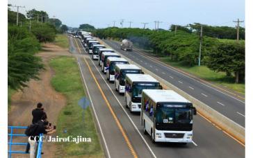 250 chinesische Yutong-Busse sind bereits am Donnerstag in Nicaragua eingetroffen