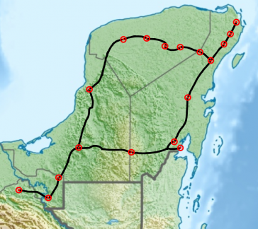 Die geplante Route des Tren Maya