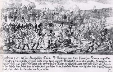 Historische Illustration zur haitianischen Revolution von 1791