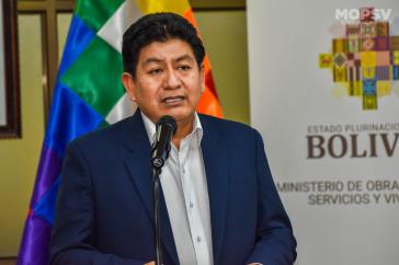 Edgar Montaño, Minister für öffentliche Arbeiten, Dienstleistungen und Wohnungsbau Boliviens