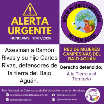 Organisationen weisen auf die Morde an Ramón Rivas und seinen Sohn Carlos Rivas hin