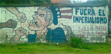 Antiimperialistische Straßenkunst in Caracas
