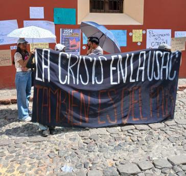 "Die Krise der USAC ist die Krise im Land", Demonstranten am Mittwoch in Antigua "Die Krise der USAC ist die Krise im Land", Demonstranten am Mittwoch in Antigua