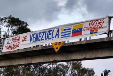 Transparent der PCV: "Yankees raus aus Venezuela" Transparent der PCV: "Yankees raus aus Venezuela"