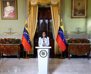 Übergangspräsidentin Delcy Rodríguez verteidigt das Abkommen
