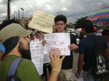 Im Widerstand: Demonstranten in Tegucigalpa Kampf um Demokratie in den Straßen