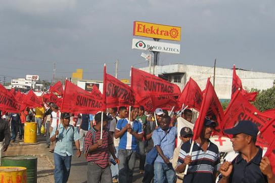 Protest der Bauarbeitergewerkschaft SUNTRACS (2007)