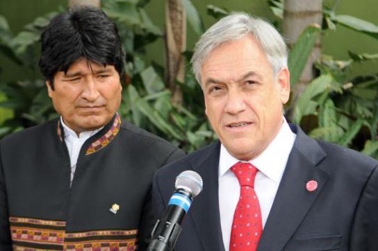 Evo Morales und Sebastian Piñera am Rande des Mercosur-Gipfels Evo Morales und Sebastian Piñera am Rande des Mercosur-Gipfels