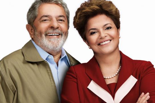 Präsident Lula mit seiner Kandidatin Dilma Rousseff Lula und Dilma Rousseff