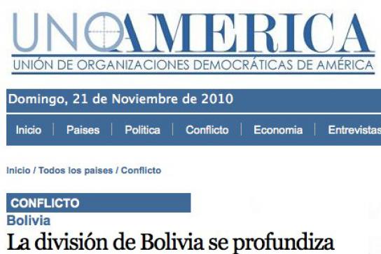 Internetseite von UnoAmérica