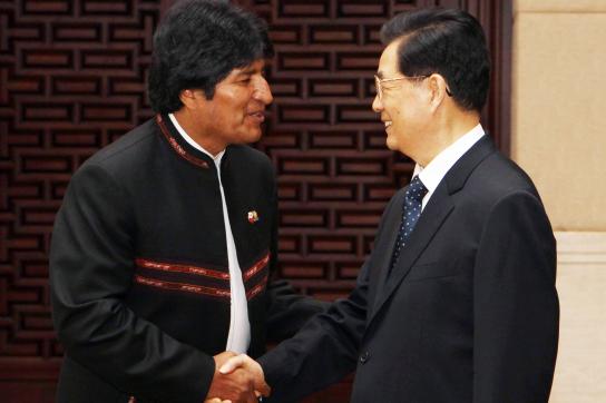 Evo Morales und Hu Jintao