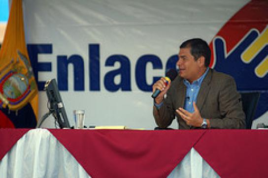 Rafael Correa bei seiner Sendung "Enlace Ciudadano"